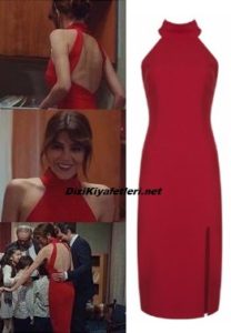 Kadın dizisi Ceyda kırmızı elbise